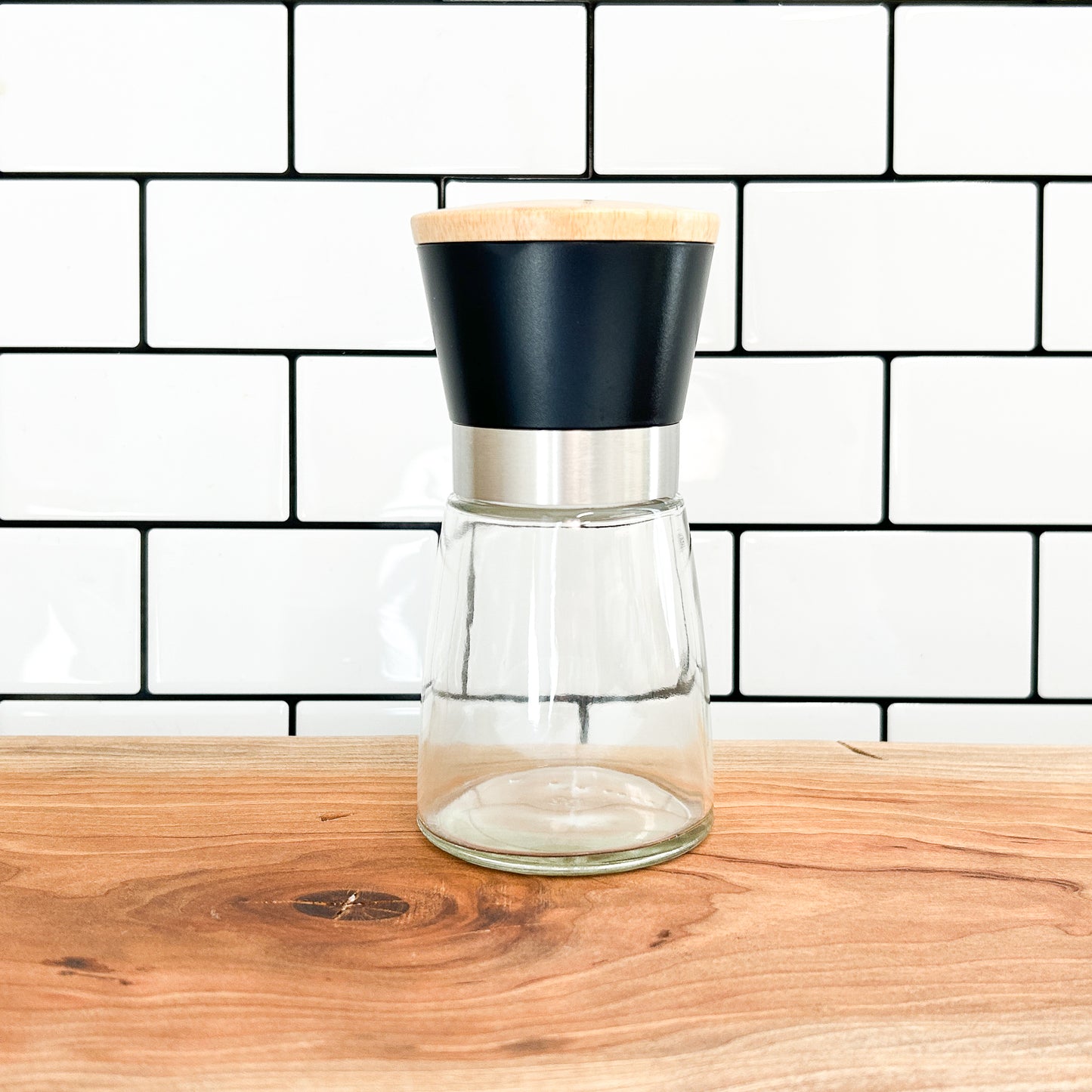 Grinder | Pepper & Salt | Seasoning Grinder | Bamboo Lid