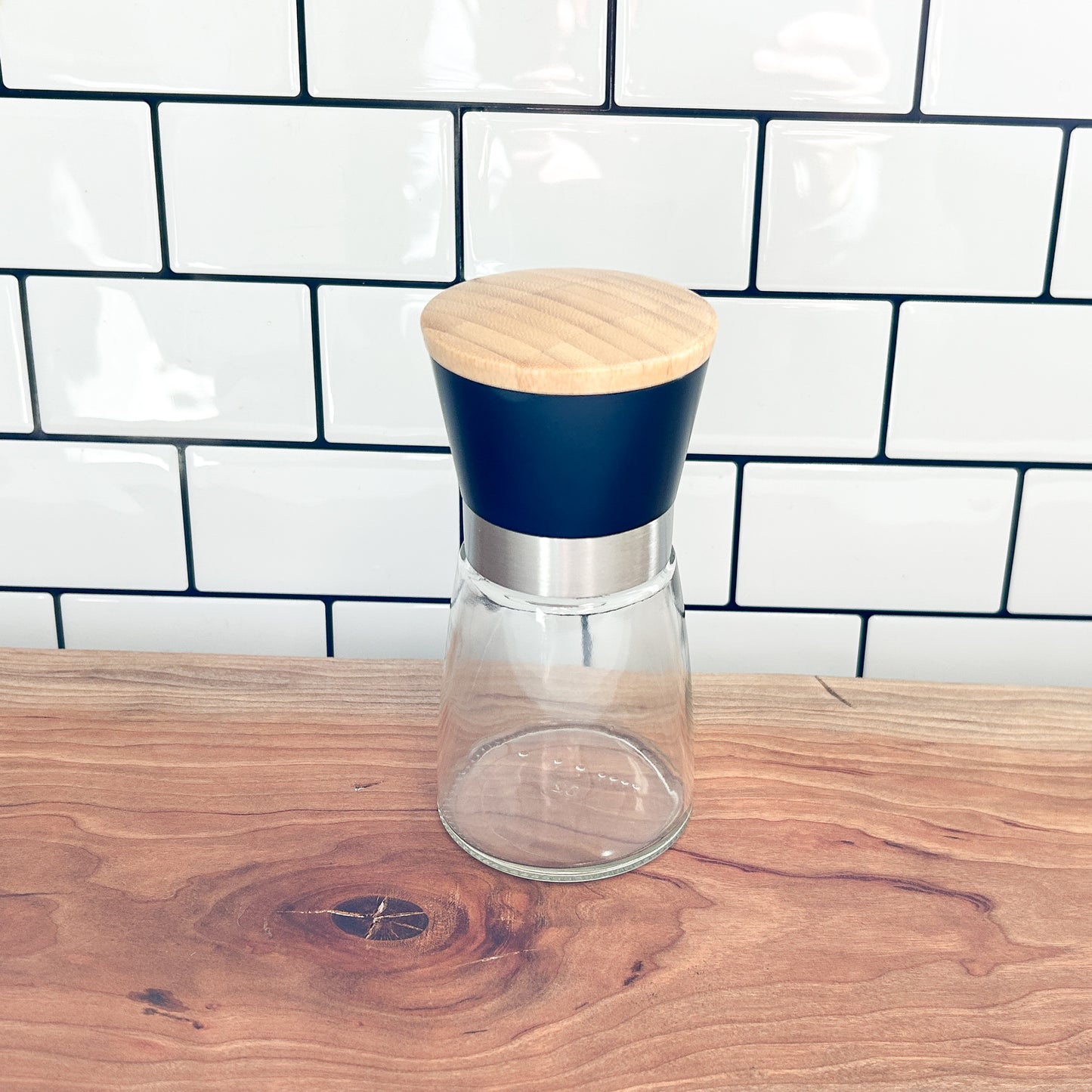 Grinder | Pepper & Salt | Seasoning Grinder | Bamboo Lid