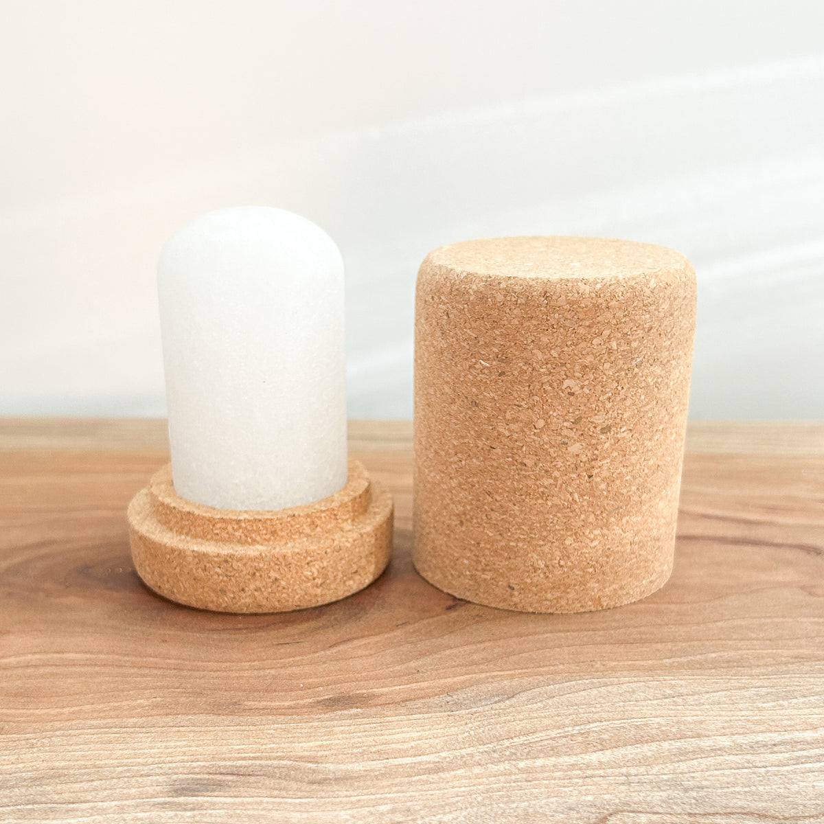 Crystal Mineral Deodorant with Cork Holder