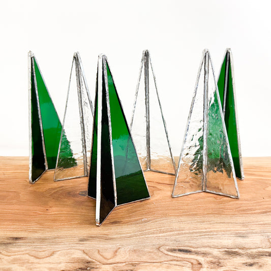 Handmade Stained Glass Holiday Trees | Christmas Tabletop Decor