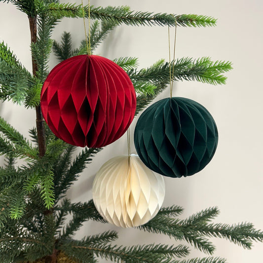 Round Paper Christmas Ornaments | Eco-Friendly Holiday Decor | Ball