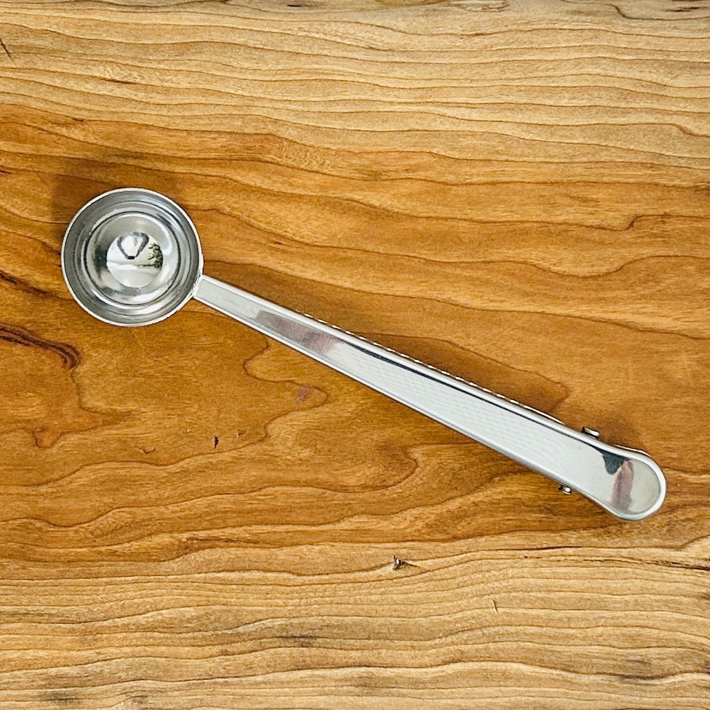 Coffee Spoon with Bag Clip | Stainless Steel Measuring Scoop
