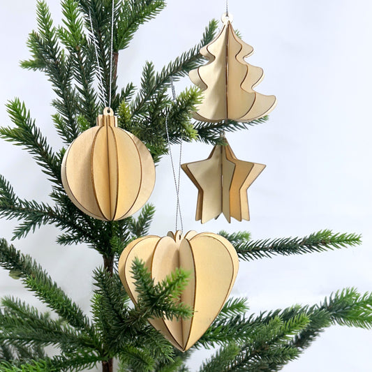 Wood Christmas Ornaments | Eco-Friendly Holiday Decor